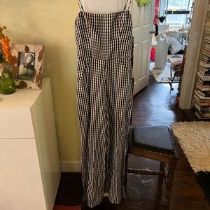 Reformation Linen Gingham Jumpsuit